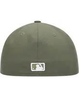 Men's New Era Olive Houston Astros Logo White 59FIFTY Fitted Hat