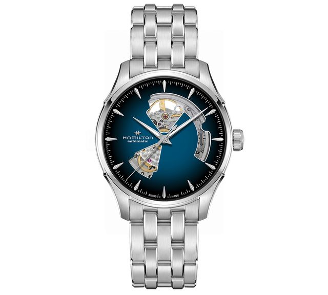 Hamilton Men's Automatic Jazzmaster Open Heart Smoked Stainless Steel Bracelet Watch 40mm