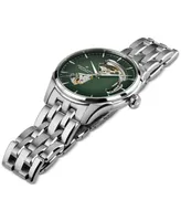 Hamilton Men's Automatic Jazzmaster Open Heart Smoked Green Stainless Steel Bracelet Watch 40mm