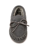 Minnetonka Little Boys Pile Lined Hardsole Moccasin Slippers