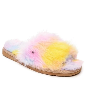Minnetonka Little and Big Girls Lyla Faux Fur Slide Slippers