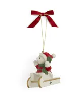 Spode Teddy on a Sleigh Ornament