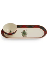 Spode Christmas Tree Chip and Dip Set