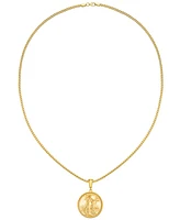 Men's Coin 24" Pendant Necklace in 14k Gold-Plated Sterling Silver