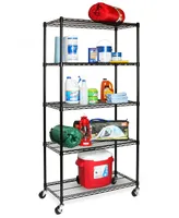 Seville Classics UltraDurable Commercial-Grade 5-Tier Nsf Wire Shelving with Wheels