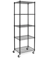 Seville Classics UltraDurable Commercial-Grade 5-Tier Nsf-Certified Steel Wire Wheeled Shelving