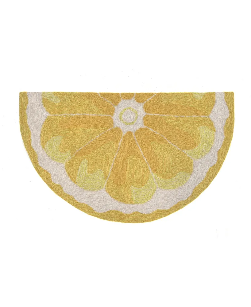 Liora Manne' Frontporch Lemon Slice 2' x 3' Half Circle Outdoor Area Rug