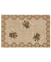 Liora Manne' Frontporch Honeycomb Bee 1'8" x 2'6" Outdoor Area Rug