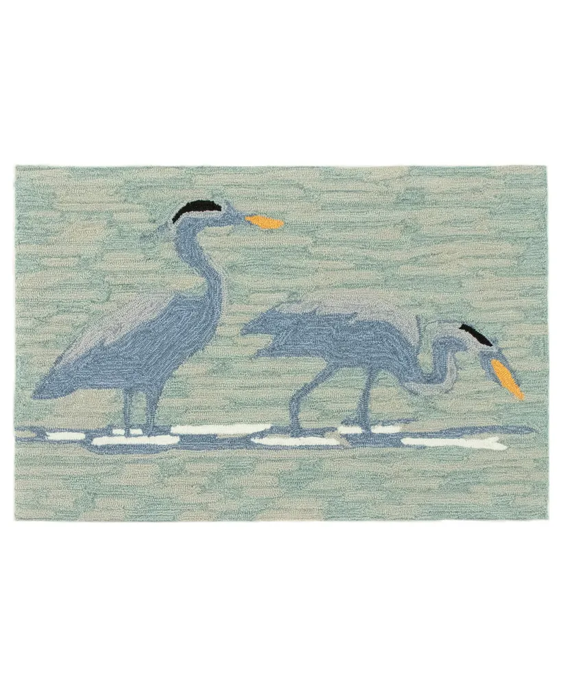 Liora Manne' Frontporch Blue Heron 2'6" x 4' Outdoor Area Rug