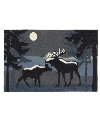 Liora Manne' Frontporch Moonlit Moose 2'6" x 4' Outdoor Area Rug