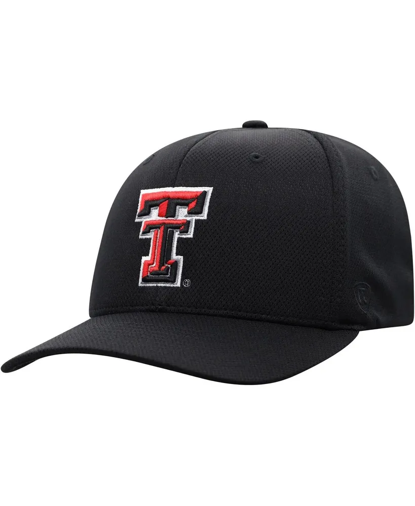 Men's Top of the World Black Texas Tech Red Raiders Reflex Logo Flex Hat