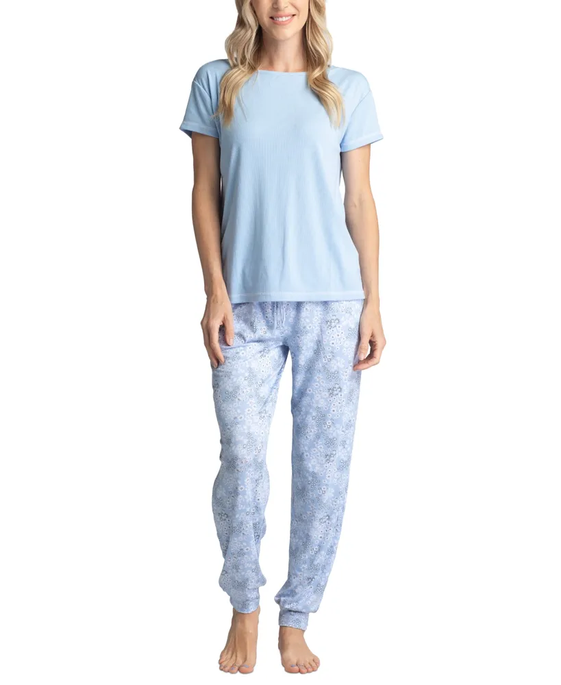 Ambrielle Womens Tall Crew Neck Long Sleeve 2-pc. Pant Pajama Set
