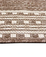 Liora Manne' Malibu Etched Border 8'10" x 11'9" Outdoor Area Rug