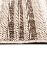 Liora Manne' Malibu Faded Stripe 1'11" x 7'6" Runner Outdoor Area Rug