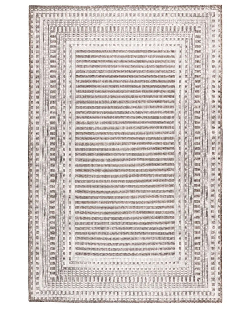 Liora Manne' Malibu Etched Border 4'10" x 7'6" Outdoor Area Rug