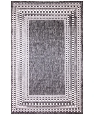 Liora Manne' Malibu Etched Border 4'10" x 7'6" Outdoor Area Rug