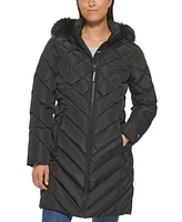 Tommy Hilfiger Women's Faux-Fur-Trim Hooded Puffer Coat