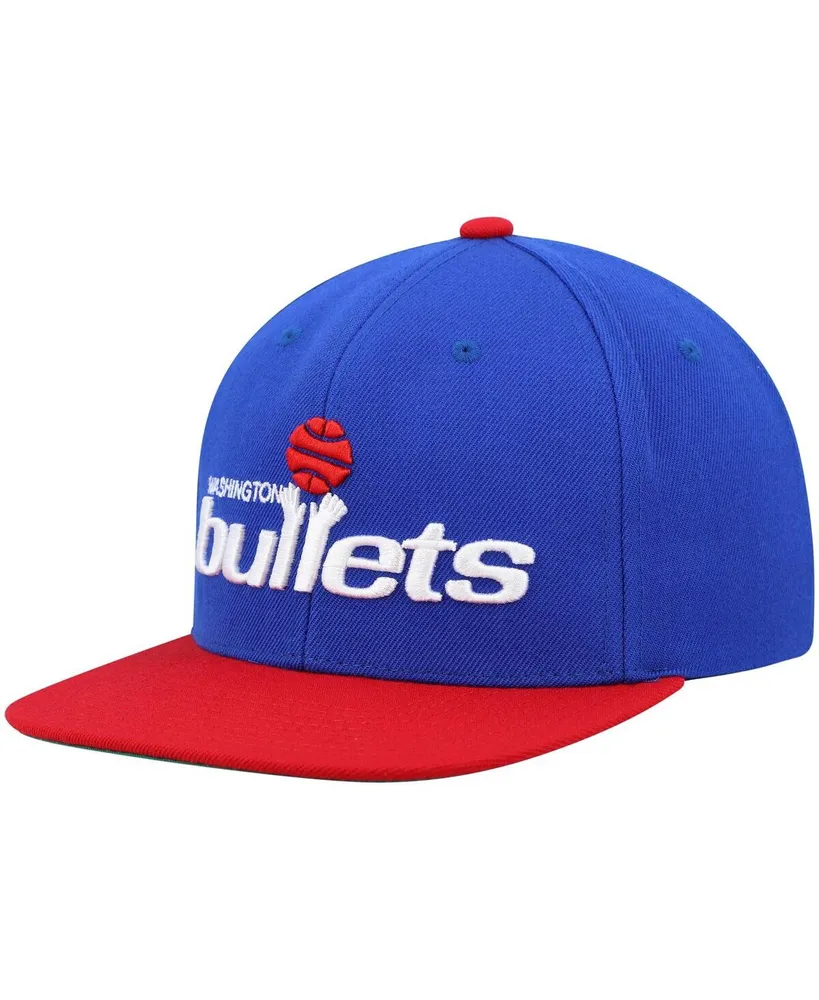 Men's Mitchell & Ness Blue, Red Washington Bullets Hardwood Classics Team Two-Tone 2.0 Snapback Hat