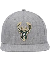 Men's Mitchell & Ness Heathered Gray Milwaukee Bucks 2.0 Snapback Hat