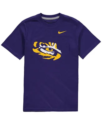 Big Boys Nike Purple Lsu Tigers Cotton Logo T-shirt