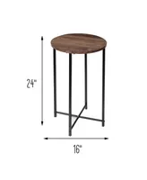 X-Pattern Base with Round Side Table