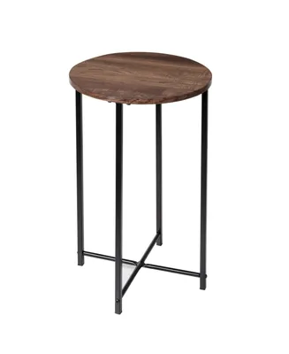 X-Pattern Base with Round Side Table