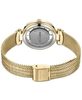 Kenneth Cole New York Women's Transparency Gold-Tone Stainless Steel Mesh Bracelet Watch 34mm