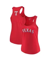 Women's Soft As A Grape Red Texas Rangers Plus Size Swing for the Fences Racerback Tank Top