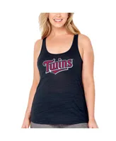 Women's Soft As A Grape Navy Minnesota Twins Plus Size Swing for the Fences Racerback Tank Top