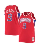 Men's Mitchell & Ness Allen Iverson Red Philadelphia 76ers Big and Tall Hardwood Classics Swingman Player Jersey