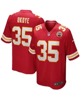 Men's Nike Christian Okoye Red Kansas City Chiefs Game Retired Player Jersey