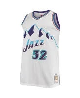 Men's Mitchell & Ness Karl Malone White Utah Jazz Big and Tall Hardwood Classics Jersey