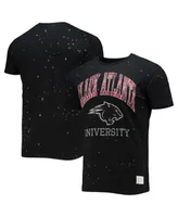 Men's Original Retro Brand Black Clark Atlanta University Panthers Bleach Splatter T-shirt