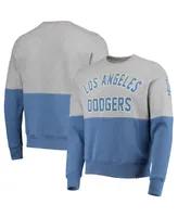 Men's '47 Heathered Gray, Heathered Royal Los Angeles Dodgers Two-Toned Team Pullover Sweatshirt