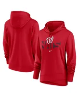 Women's Nike Red Washington Nationals Diamond Knockout Performance Pullover Hoodie