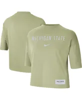 Women's Nike Olive Michigan State Spartans Earth Tones Washed Boxy T-shirt