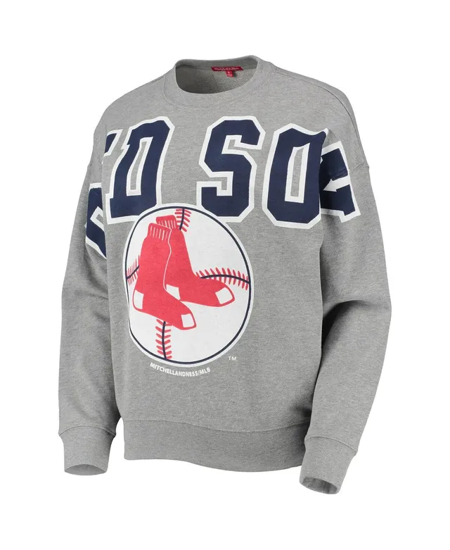 Los Angeles Dodgers Mitchell & Ness Women's Cooperstown Collection Logo 3.0  Pullover Sweatshirt - Heather Gray