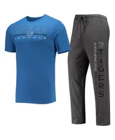 Men's Concepts Sport Heathered Charcoal, Royal Memphis Tigers Meter T-shirt and Pants Sleep Set