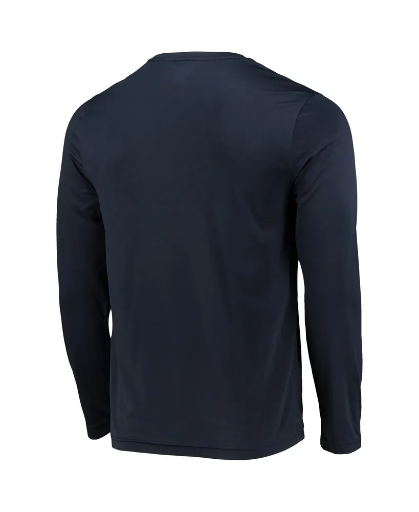 Men's Champion Navy Auburn Tigers Wordmark Slash Long Sleeve T-shirt
