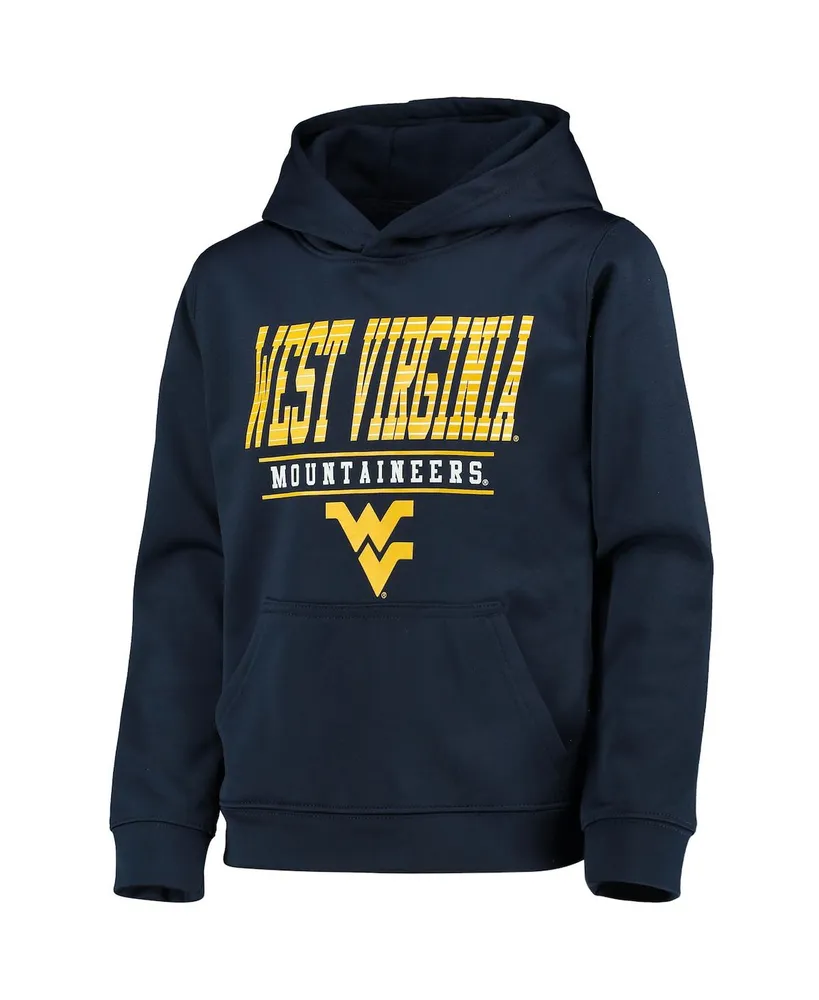 Big Boys Navy West Virginia Mountaineers Fast Pullover Hoodie