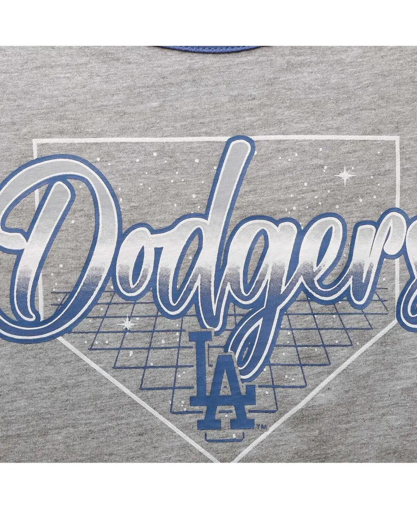 Big Girls Heathered Gray Los Angeles Dodgers Bleachers T-shirt