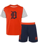 Newborn and Infant Boys and Girls Orange, Navy Detroit Tigers Pinch Hitter T-shirt and Shorts Set