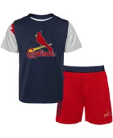 Newborn and Infant Boys Girls Navy, Red St. Louis Cardinals Pinch Hitter T-shirt Shorts Set