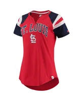 Women's Starter Red and Navy St. Louis Cardinals Game On Notch Neck Raglan T-shirt