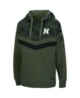 Women's Colosseum Olive and Camo Nebraska Huskers Oht Military-Inspired Appreciation Extraction Chevron Pullover Hoodie