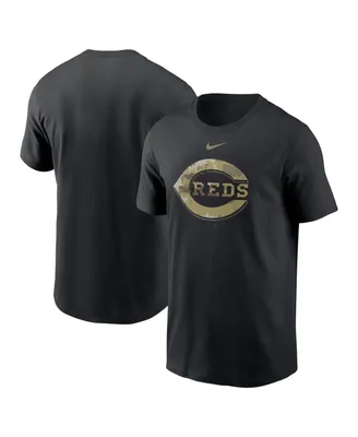 Men's Nike Black Cincinnati Reds Camo Logo Team T-shirt