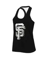 Women's The Wild Collective Black San Francisco Giants Tonal Athleisure Racerback Tank Top