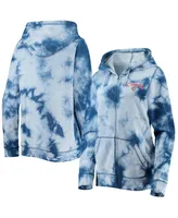 Women's New Era Royal Chicago Cubs Tie-Dye Full-Zip Hoodie