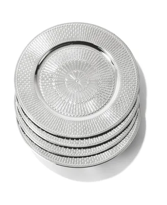 American Atelier 13" Medallion Electroplated Charger Plates, Set of 4 - Silver