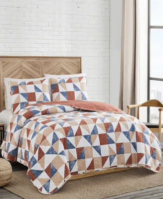 Lucky Brand Crafted Heritage 3 Piece Quilt Set, Queen - Off